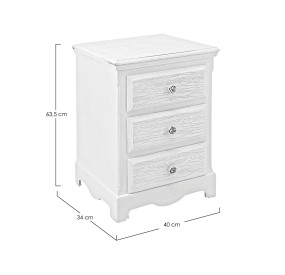 BLANC CHEST OF 3 DRAWERS WHITE WOOD BIZZOTTO 40x63