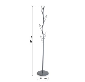 LEAVES CLOTH HANGER GREY METAL VERSA