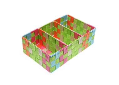 BOX 3 MULTICOLORED COMPARTMENTS 10x21x32cm