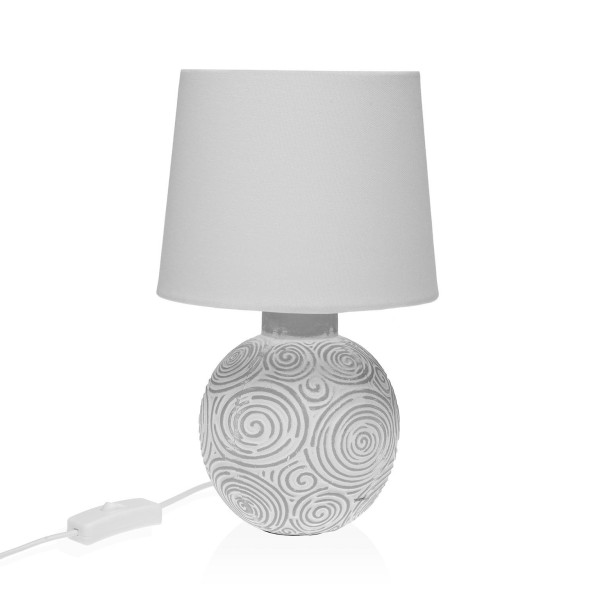 WHITE CERAMIC AND FABRIC TABLE LAMP VERSA 18x30cm