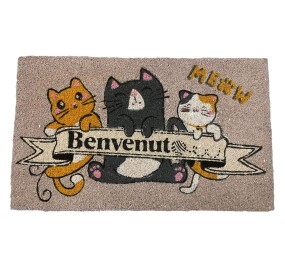 BRANDANI CATS DOORMAT IN COCONUT FIBER 45x75cm