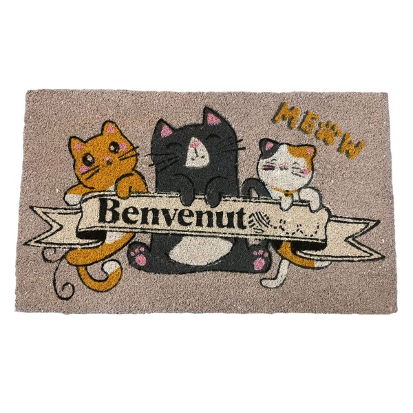 BRANDANI CATS DOORMAT IN COCONUT FIBER 45x75cm