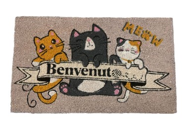 BRANDANI CATS DOORMAT IN COCONUT FIBER 45x75cm