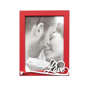 CORNICE PORTA FOTO LOVE LEGNO ROSSO GIEMME 13x18CM