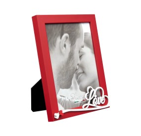 CORNICE PORTA FOTO LOVE LEGNO ROSSO GIEMME 13x18CM