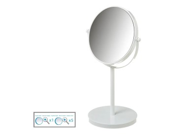 DOUBLE MIRROR 5 MAGNIFICATIONS WHITE 17x17x35cm