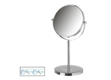 DOUBLE MIRROR 5 MAGNIFICATIONS SILVER 17x17x35cm