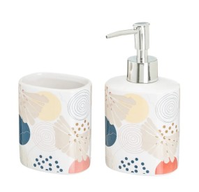 SET 2PCS EASY BATHROOM DISPENSER IN CERAMIC 200ml