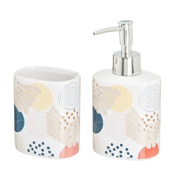 SET 2PCS EASY BATHROOM DISPENSER IN CERAMIC 200ml