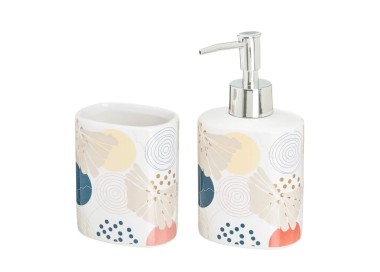 SET 2PCS EASY BATHROOM DISPENSER IN CERAMIC 200ml