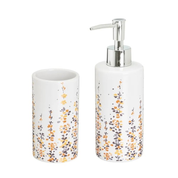 SET 2PCS FAITH CERAMIC BATHROOM DISPENSER 200ml