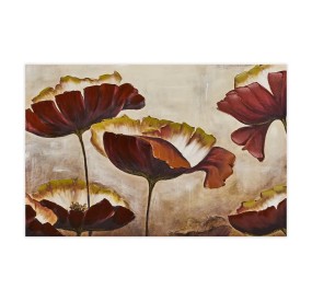 PAINTING PHOTOSPRESSED ON CANVAS PAINTING EFFECT 3 RED FLOWERS 120x80cm