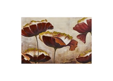 PAINTING PHOTOSPRESSED ON CANVAS PAINTING EFFECT 3 RED FLOWERS 120x80cm