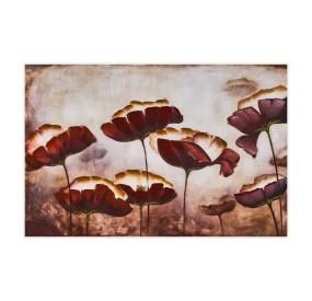 PAINTING PHOTOSPRESSED ON CANVAS PAINTING EFFECT 5 RED FLOWERS 120x80cm