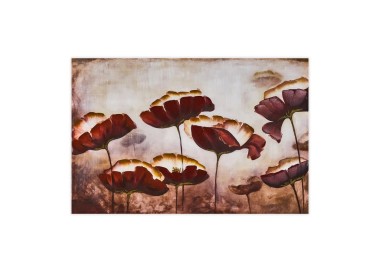 PAINTING PHOTOSPRESSED ON CANVAS PAINTING EFFECT 5 RED FLOWERS 120x80cm