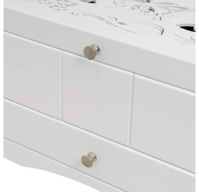 JEWELRY BOX IN WHITE MDF WOOD BUTTERFLY 26x15x16cm