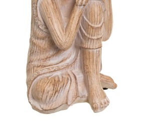 BUDDHA FIGURE IN WOOD EFFECT RESIN 23cm