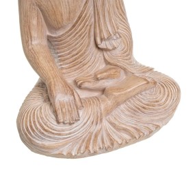 BUDDHA FIGURE IN WOOD EFFECT RESIN 43cm