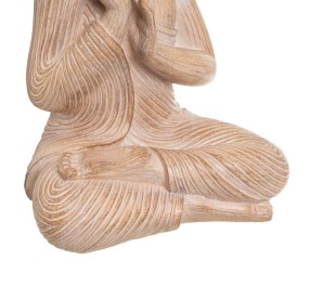 STATUINA FIGURA BUDDHA IN RESINA EFFETTO LEGNO 36cm