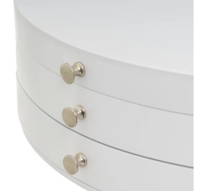 LARGE WHITE MDF WOODEN JEWELRY BOX WITH MIRROR 21x17x9cm