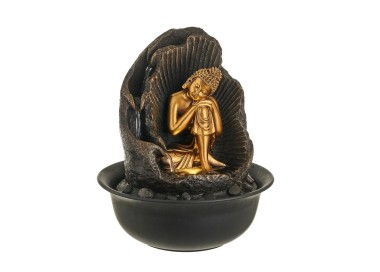 GOLD BUDDHA FOUNTAIN WITH LED LIGHT 30cm