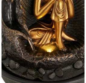 GOLD BUDDHA FOUNTAIN WITH LED LIGHT 30cm