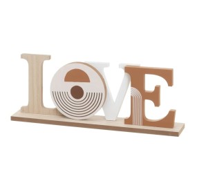 FIGURA SCRITTA LOVE IN LEGNO MDF 45x18cm