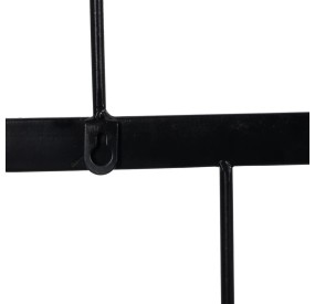 BLACK METAL WALL COAT RACK 9 HOOKS