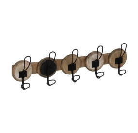 WALL COAT RACK IN NATURAL WOOD 59x18cm