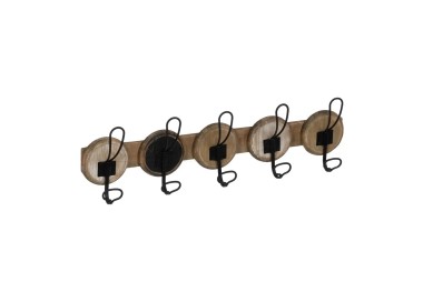 WALL COAT RACK IN NATURAL WOOD 59x18cm