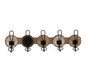 WALL COAT RACK IN NATURAL WOOD 59x18cm