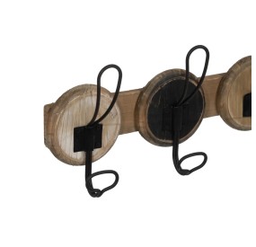 WALL COAT RACK IN NATURAL WOOD 59x18cm