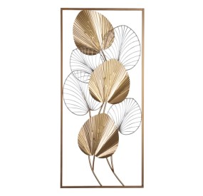 METAL WALL PAINTING GOLD LEAVES 43x92cm