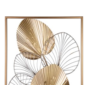 METAL WALL PAINTING GOLD LEAVES 43x92cm