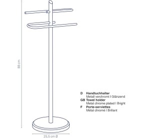 KEN TOWEL RACK CHROME METAL MAI UGUALI