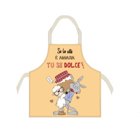 GREMBIULE CUOCO CUCINA HAPPY PEOPLE 100% COTONE - DOLCE