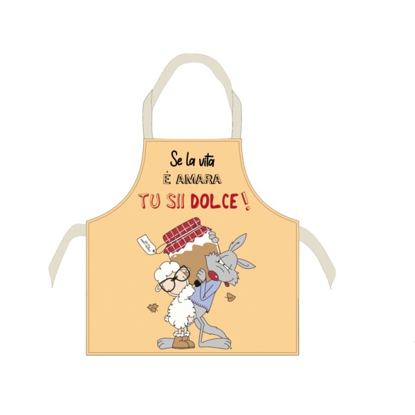 GREMBIULE CUOCO CUCINA HAPPY PEOPLE 100% COTONE - DOLCE