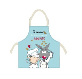 GREMBIULE CUOCO CUCINA HAPPY PEOPLE 100% COTONE - AMORE