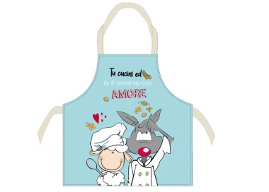 HAPPY PEOPLE CHEF KITCHEN APRON 100% COTTON - AMORE LOVE