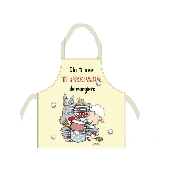 GREMBIULE CUOCO CUCINA HAPPY PEOPLE 100% COTONE - CHI TI AMA