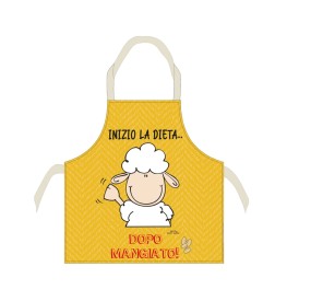 GREMBIULE CUOCO CUCINA HAPPY PEOPLE 100% COTONE - DIETA