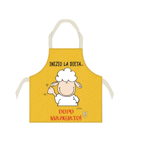 GREMBIULE CUOCO CUCINA HAPPY PEOPLE 100% COTONE - DIETA