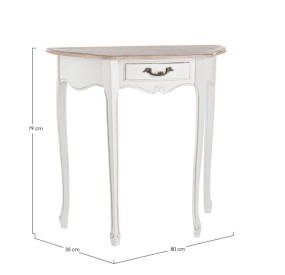 JUSTINE CONSOLE ENTRY TABLE 1 DRAWER IN WHITE WOOD BIZZOTTO