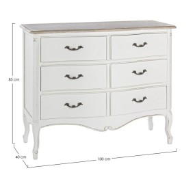 JUSTINE BIZZOTTO CHEST OF DRAWERS IN WHITE WOOD 7 DRAWERS