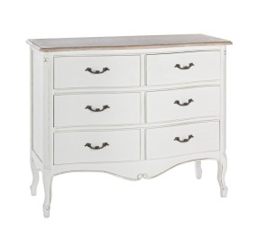 JUSTINE BIZZOTTO CHEST OF DRAWERS IN WHITE WOOD 6 DRAWERS