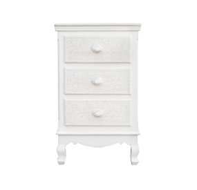 CLORINE 3 DRAWER CHEST IN BIZZOTTO WHITE WOOD