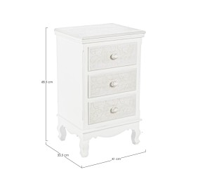 CLORINE 3 DRAWER CHEST IN BIZZOTTO WHITE WOOD