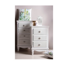 CLORINE 3 DRAWER CHEST IN BIZZOTTO WHITE WOOD