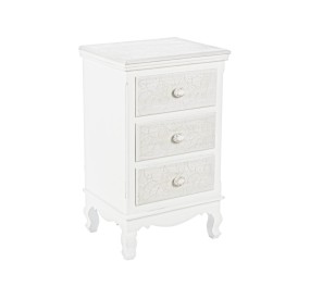 CLORINE 3 DRAWER CHEST IN BIZZOTTO WHITE WOOD