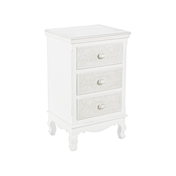 CLORINE 3 DRAWER CHEST IN BIZZOTTO WHITE WOOD